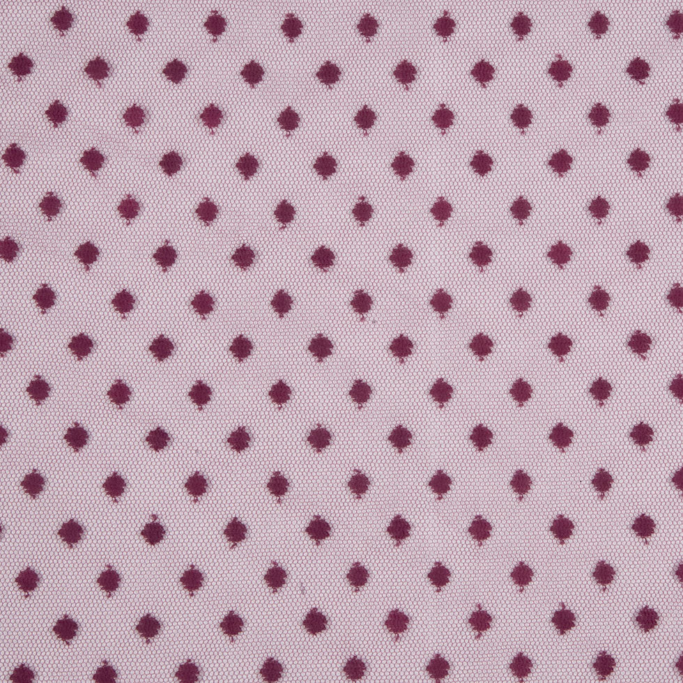 Polka Dots Tulle Crinoline - Burgundy