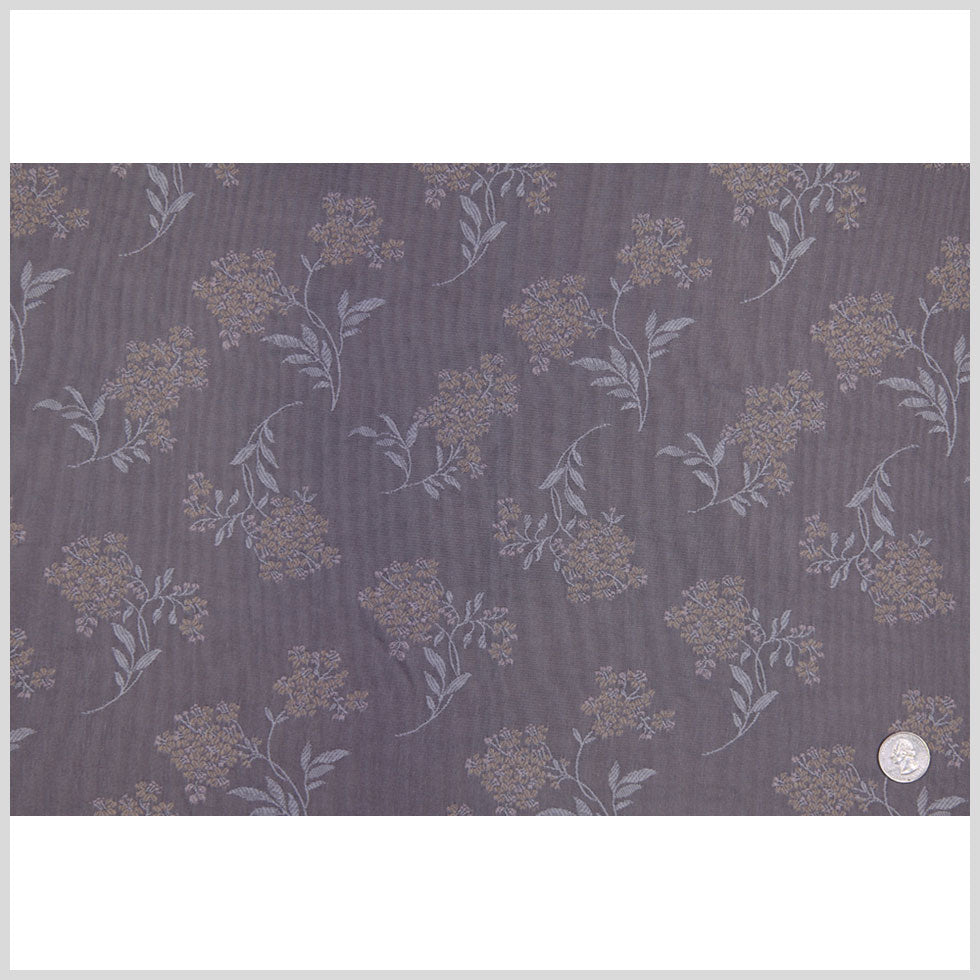 Chinois Ivory and Taupe Floral Poly Brocade Full