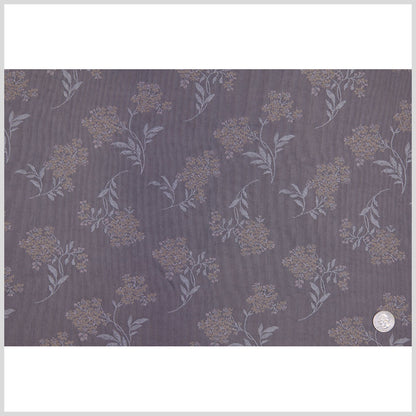 Chinois Ivory and Taupe Floral Poly Brocade Full