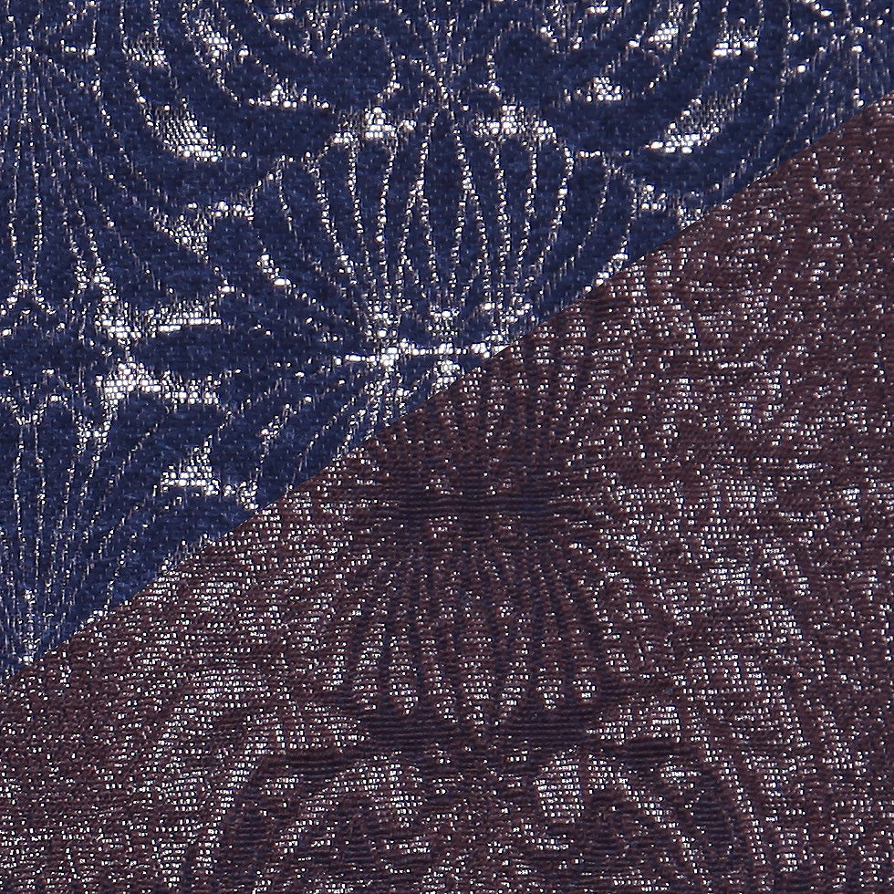Carolina Herrera Brown/Navy/Gray Brocade Detail