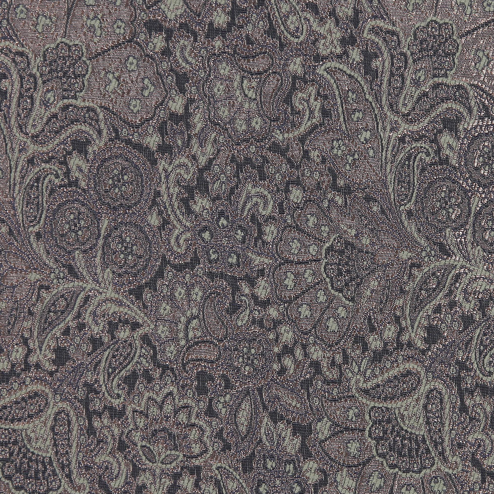 Italian Olive Floral Rayon Brocade Detail