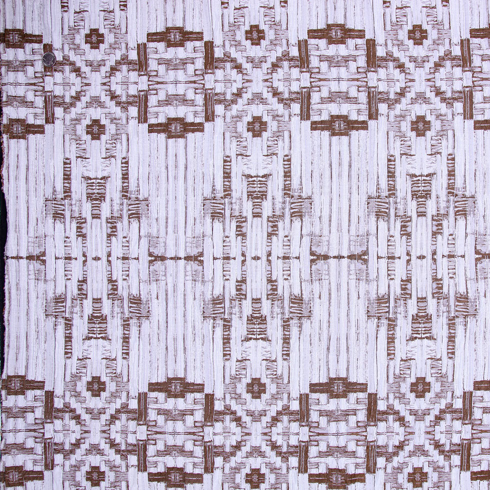 Carolina Herrera Coffee and White Brocade