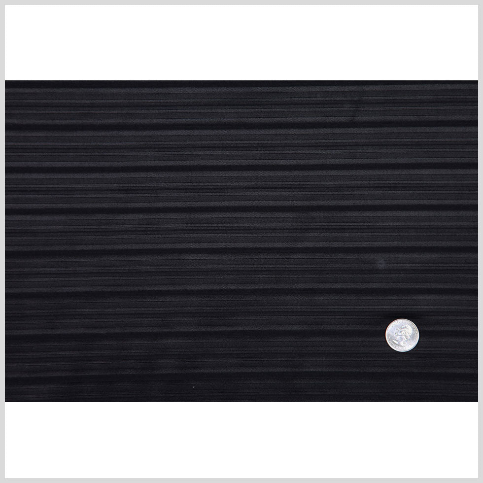 Italian Black Striped Polyester Woven Full