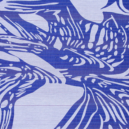 Blue and White Embroidered and Striped Voile Detail