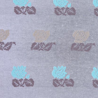 Italian Chinchilla, Sea Blue and Flint Gray Floral Jacquard
