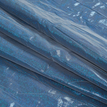 Metallic Blue and Taupe Woven Double Cloth Folded