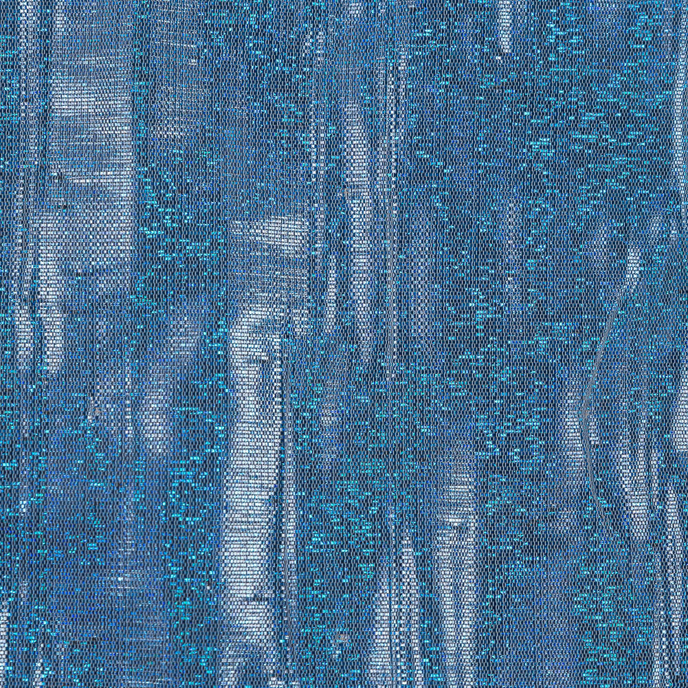Metallic Blue and Taupe Woven Double Cloth Detail