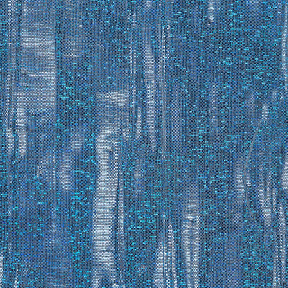 Metallic Blue and Taupe Woven Double Cloth Detail