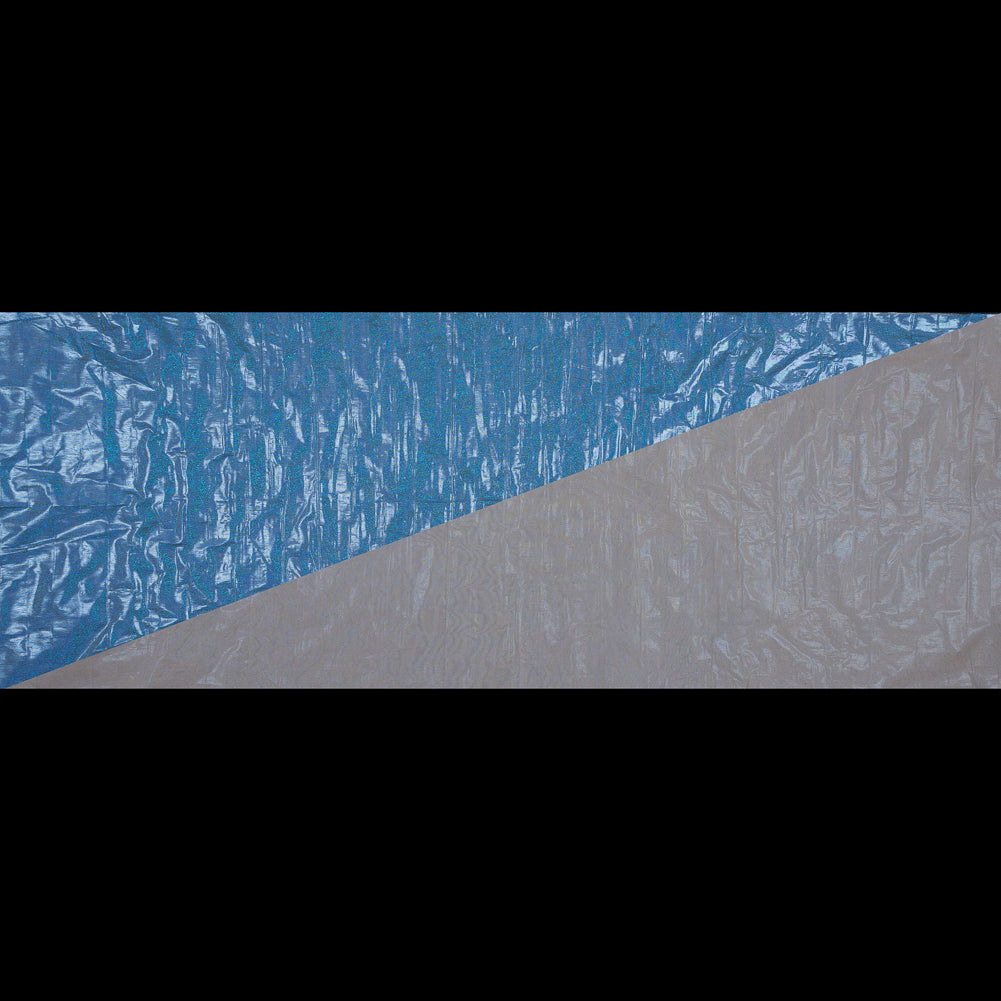 Metallic Blue and Taupe Woven Double Cloth Full