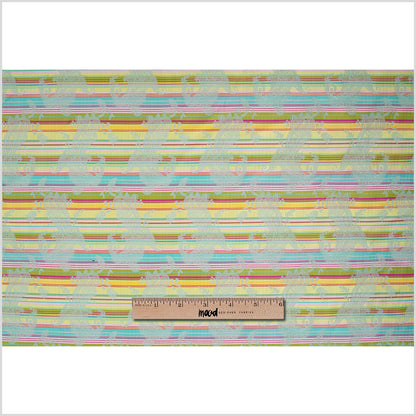 French Multi-Color Striped Paisley Polyester Woven