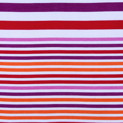 White/Multi-Colored Jersey Stripes Detail