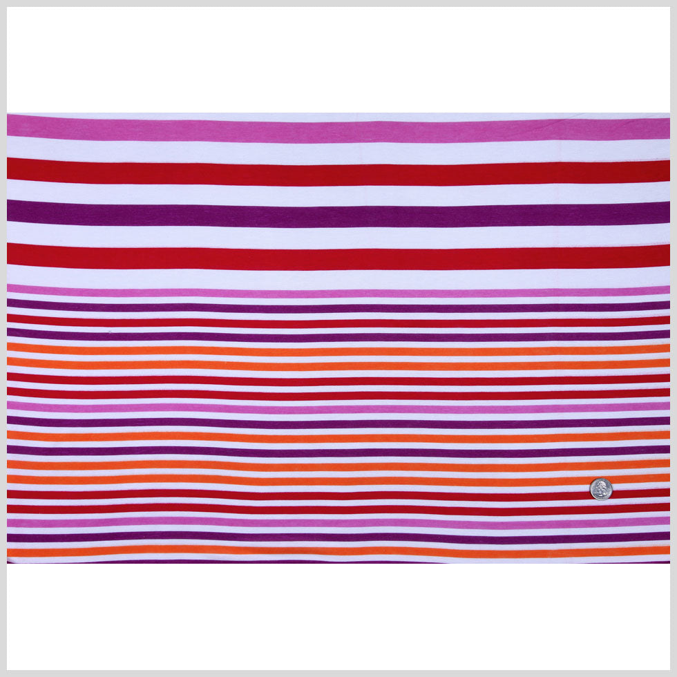 White/Multi-Colored Jersey Stripes Full