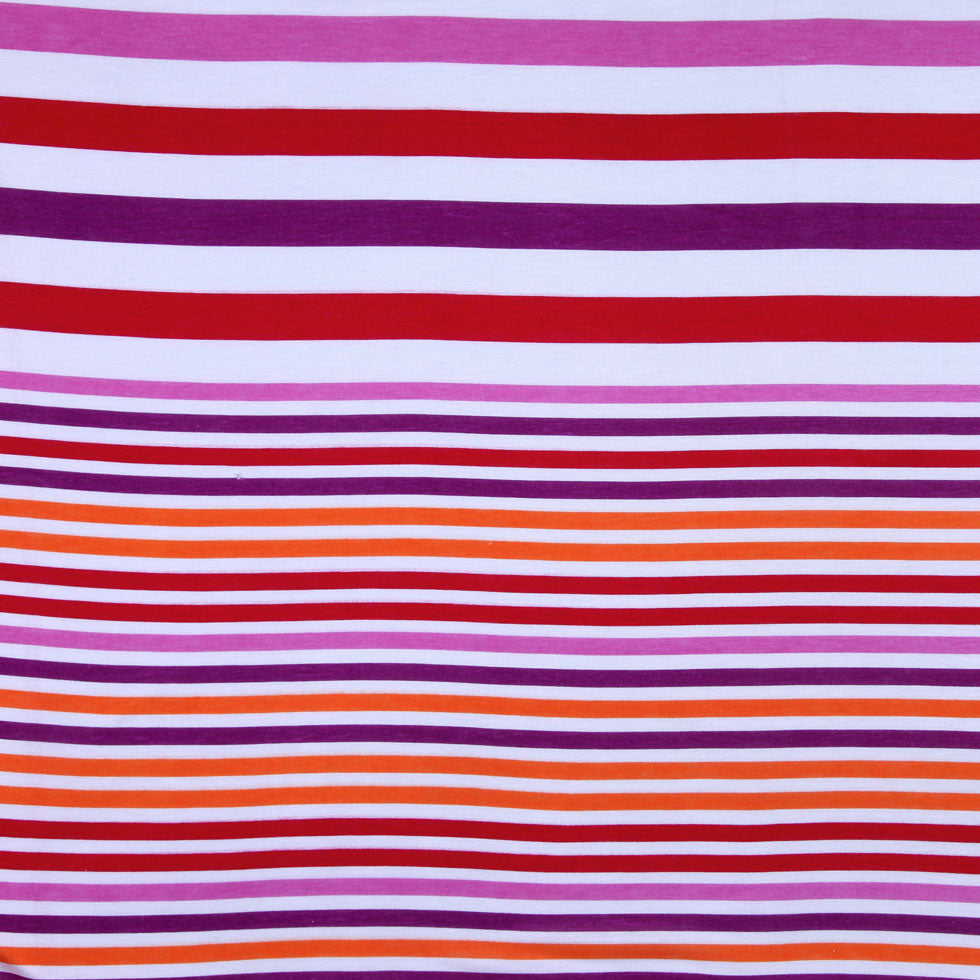 White/Multi-Colored Jersey Stripes