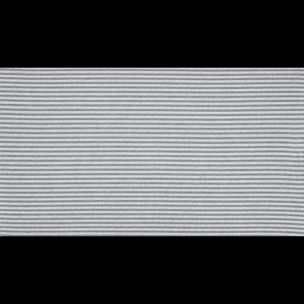 Sheer White Bengal Striped Stretch Cotton Jersey Full