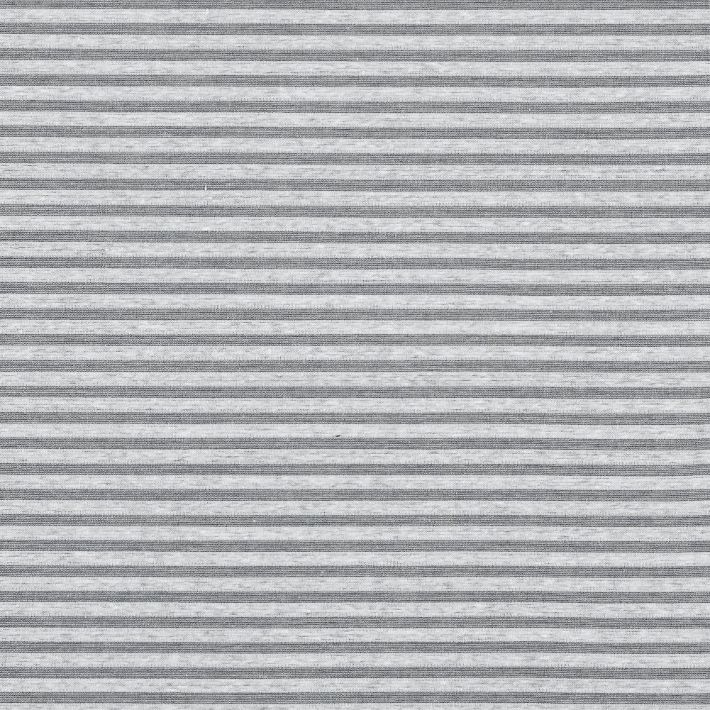 Sheer White Bengal Striped Stretch Cotton Jersey