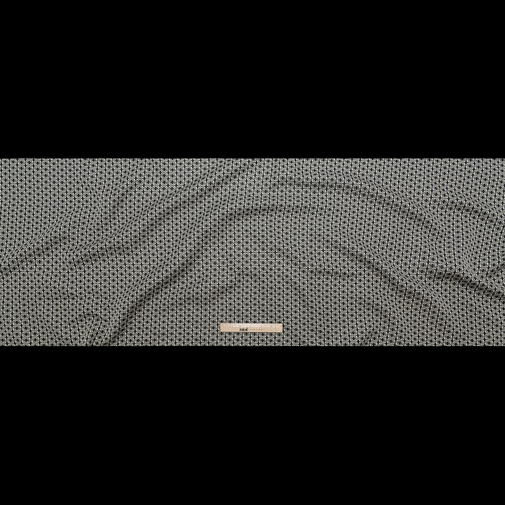 Pelican and Black Olive Geometric Reversible Polyester Jacquard Full