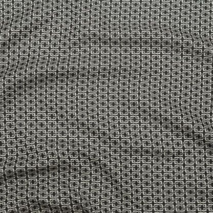 Pelican and Black Olive Geometric Reversible Polyester Jacquard
