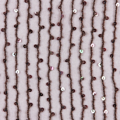 Chocolate Sequin Striped Mesh Detail