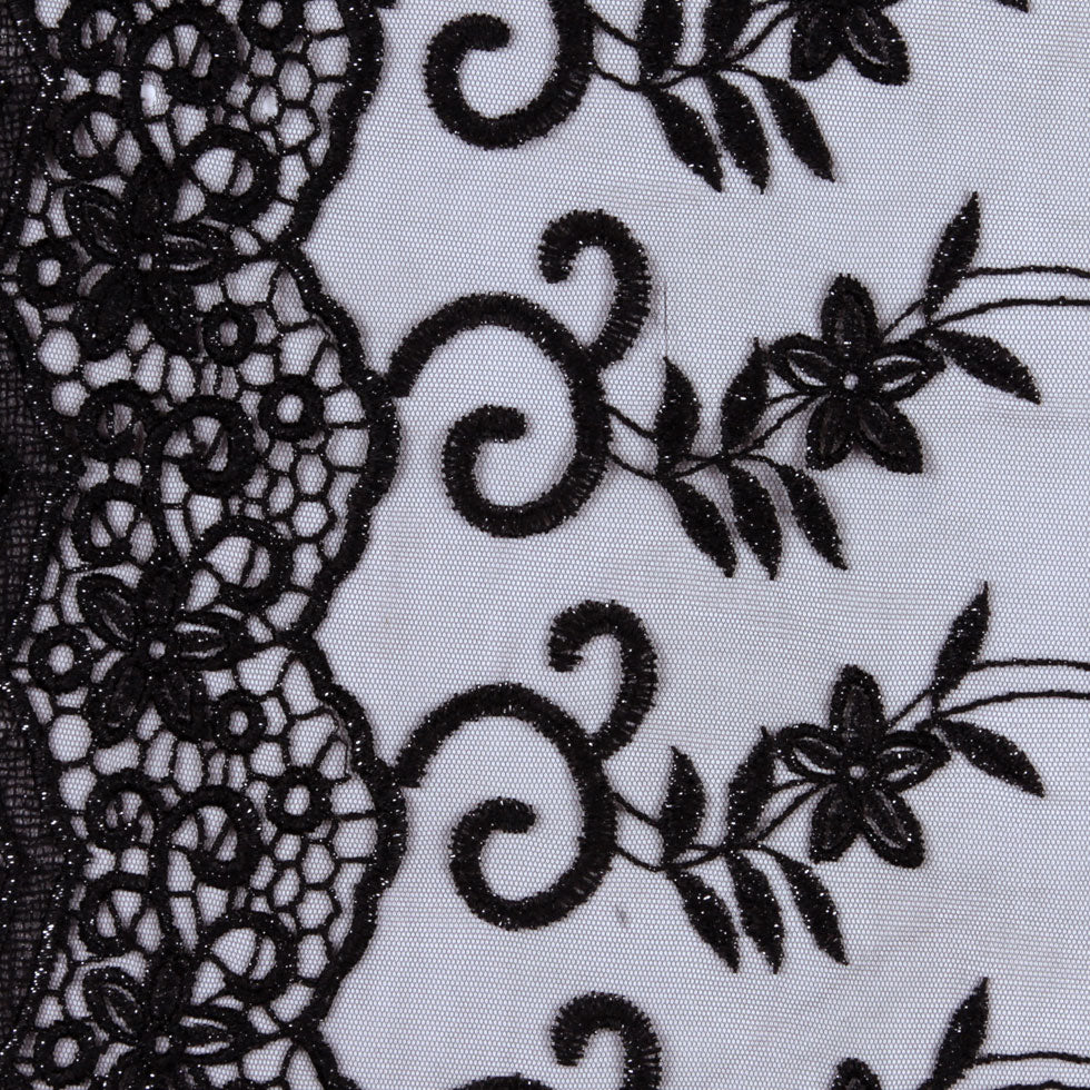 Black Floral Tulle & Crinoline Detail