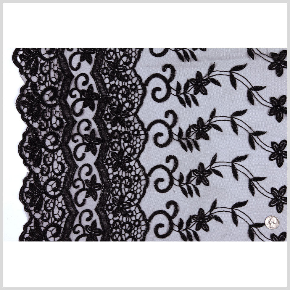 Black Floral Tulle & Crinoline Full