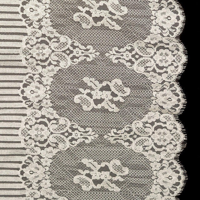Carolina Herrera French Vaporous Gray Re-embroidered Chantilly Lace