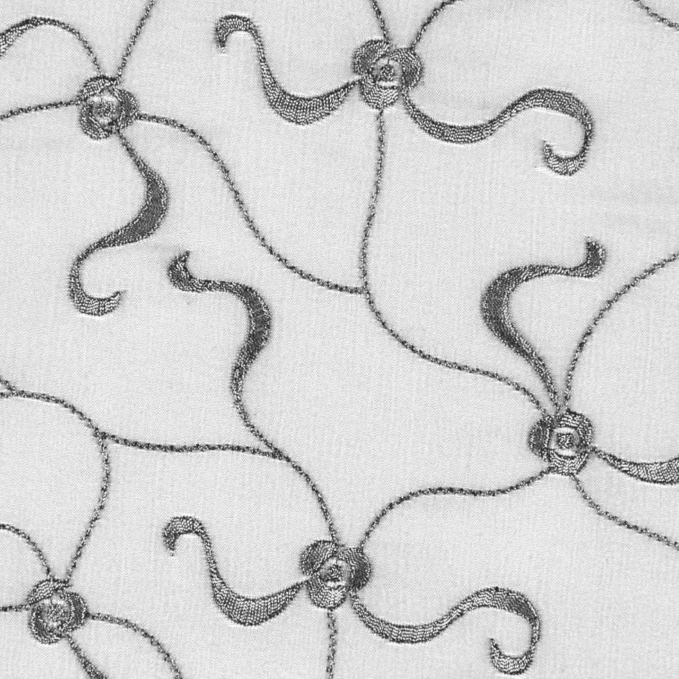 Iridescent Gray Floral Embr & Eyelet Detail
