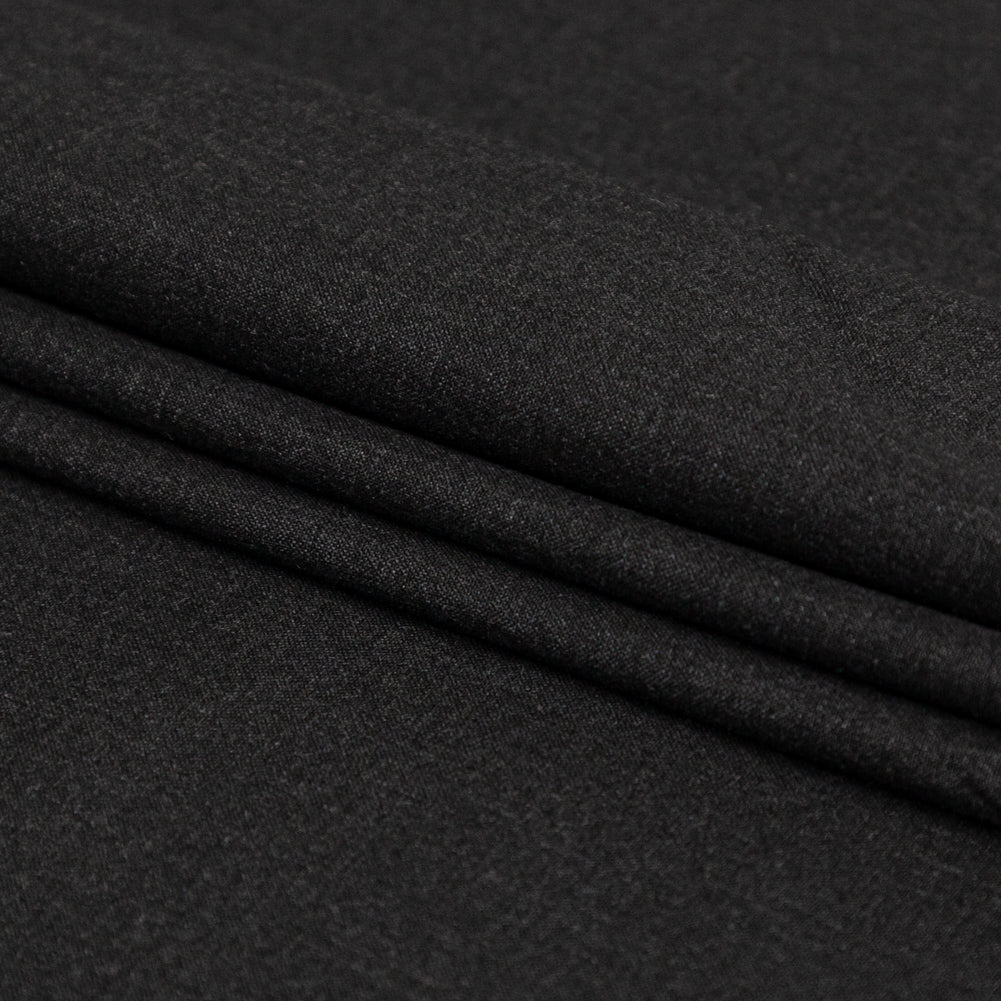 Charcoal Stretch Polyester Suiting Folded