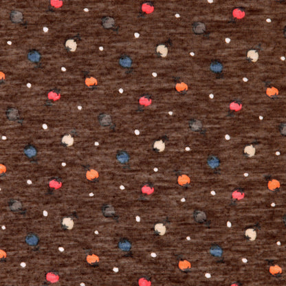 Italian Carob Brown Printed Tissue-Weight Jersey Detail