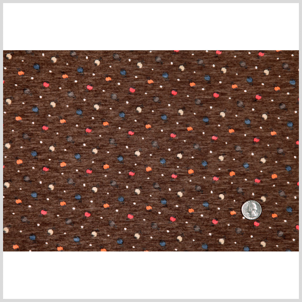 Italian Carob Brown Printed Tissue-Weight Jersey Full