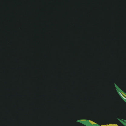 Italian Black Floral Poly Jersey Panel Print Detail
