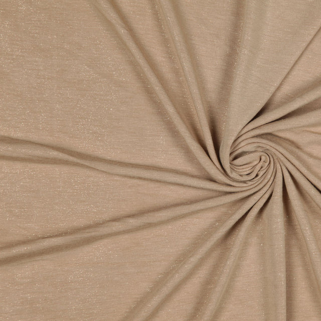 Italian Gilded Beige and Metallic Gold Stretch Rayon Jersey