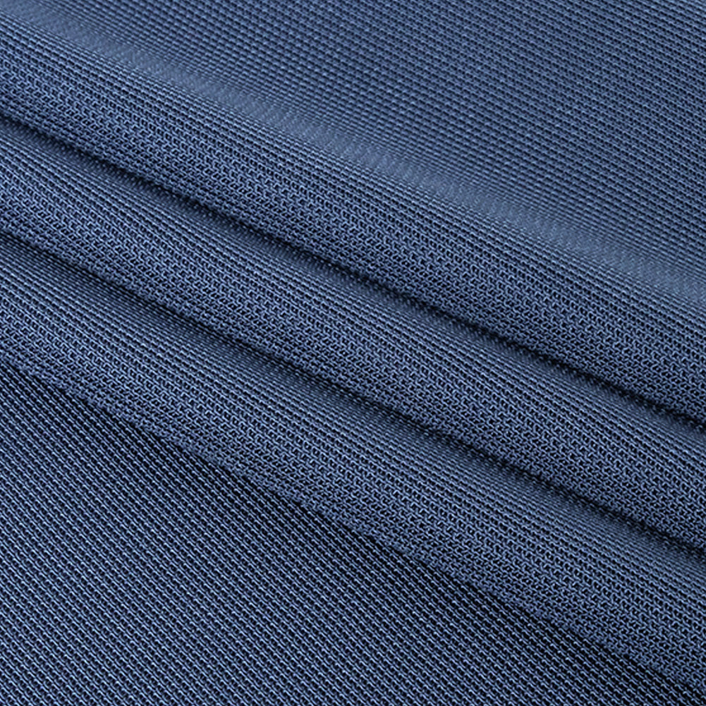 Dark Blue Rayon Pique Knit Folded