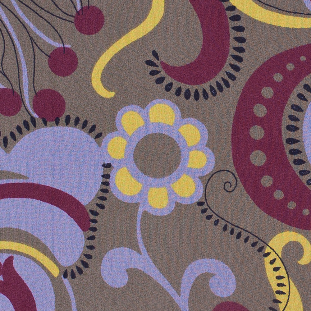 Multicolor Bold Floral Silk Chiffon Detail