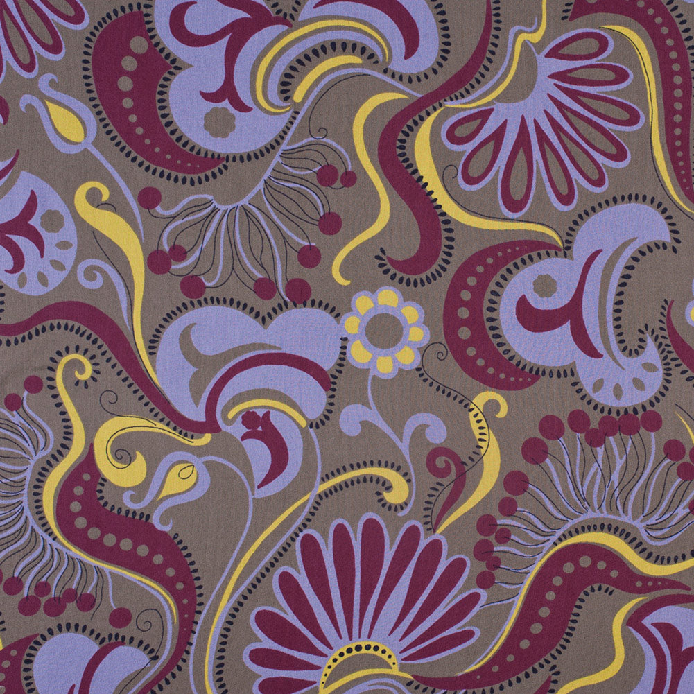 Multicolor Bold Floral Silk Chiffon