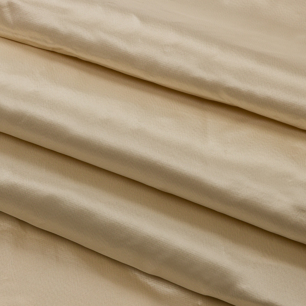 Cream Stiff Silk Satin with Metal Threads - Folded