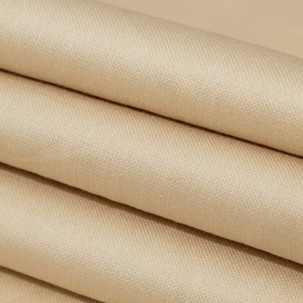 Warm Beige Silk and Wool Woven - Folded
