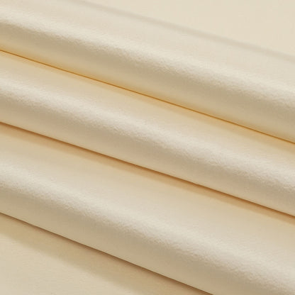 Cream Satin-Faced Silk and Wool Blended Woven Folded