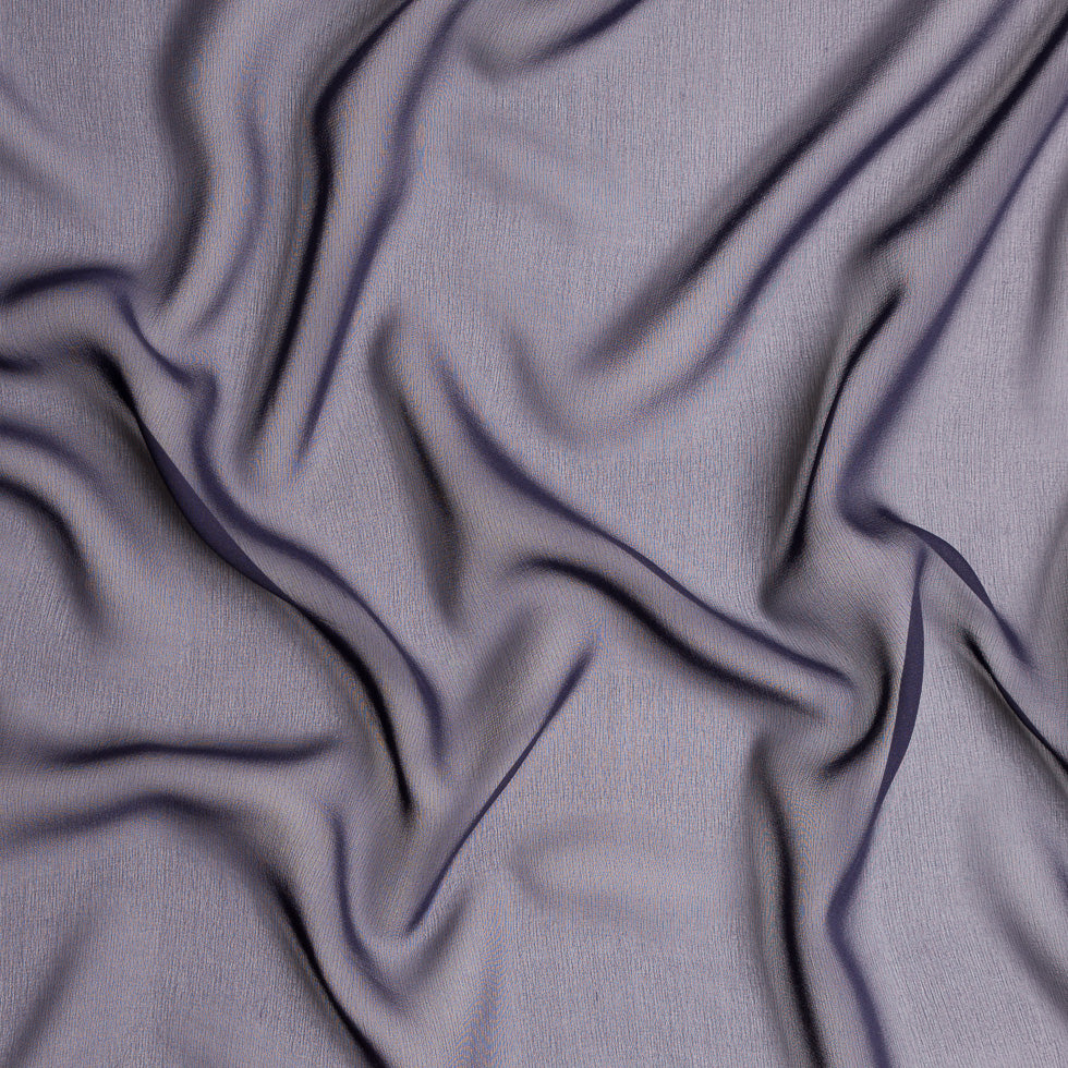 Purple Solid Silk Chiffon