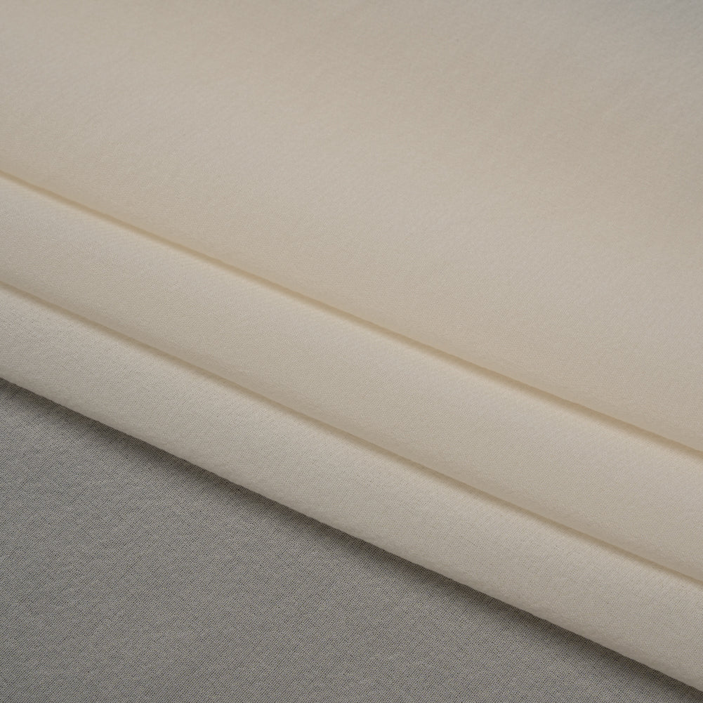 Stretch Silk Chiffon - Ivory - Deadstock - Folded