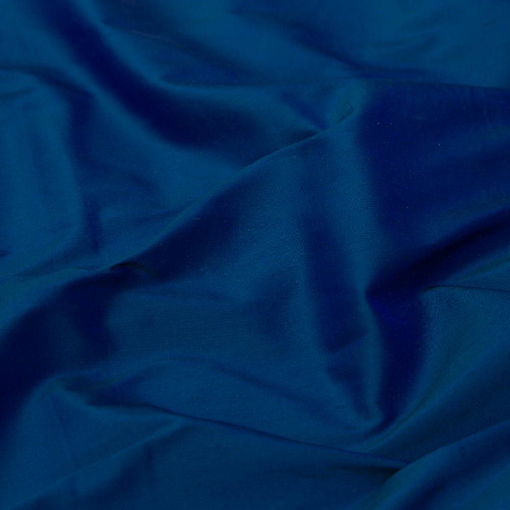 Deep Ultramarine Iridescent Silk Shantung - Detail