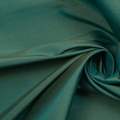 Silk Shantung - Iridescent Olive and Turquoise - Shantung Collection
