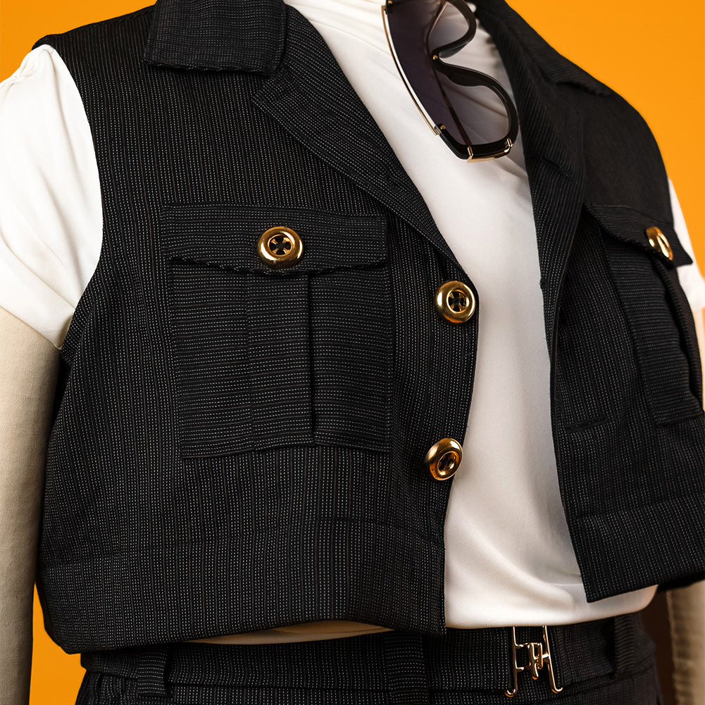 Black/Off-White/Caramel Striped Suiting Blog