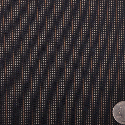 Black/Off-White/Caramel Striped Suiting