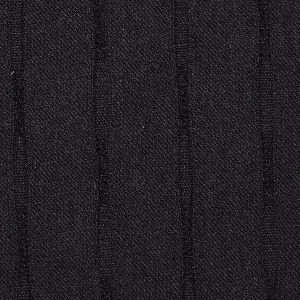 Italian Black Stretch Wool-Rayon Suiting Detail