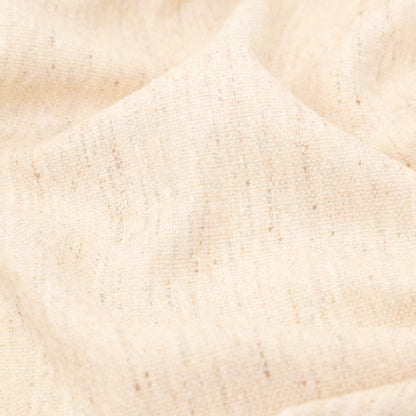 Italian Almond Milk Wool Woven Panel with Multicolored Stripes Detail