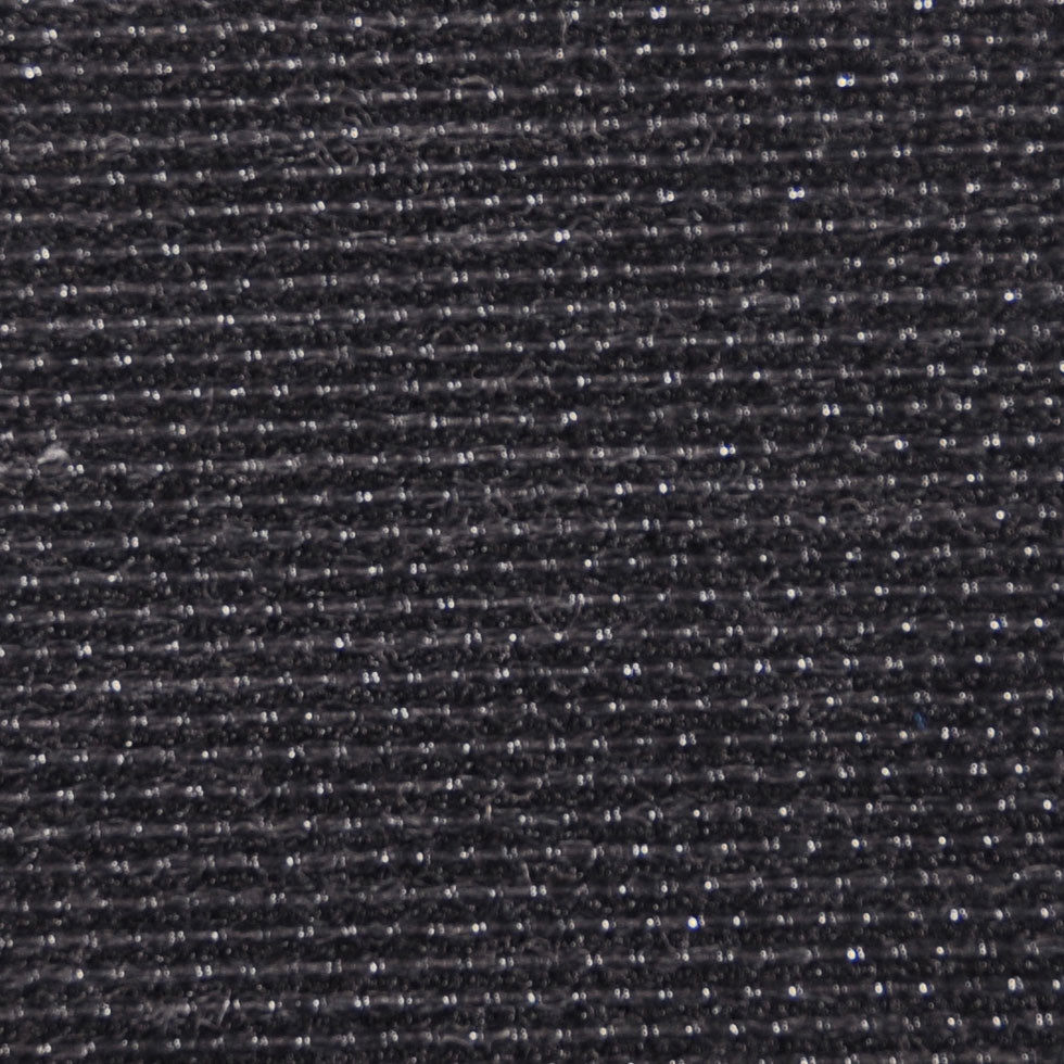 Carolina Herrera Swiss Pinstriped Metallic Black and Silver Novelty Wool Woven Detail