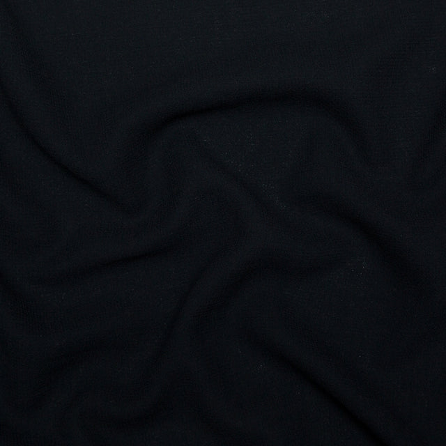 Italian Midnight Navy Creped Wool Double Cloth
