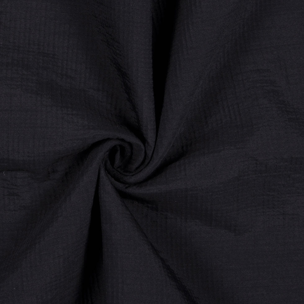 Black Crinkled Double Face