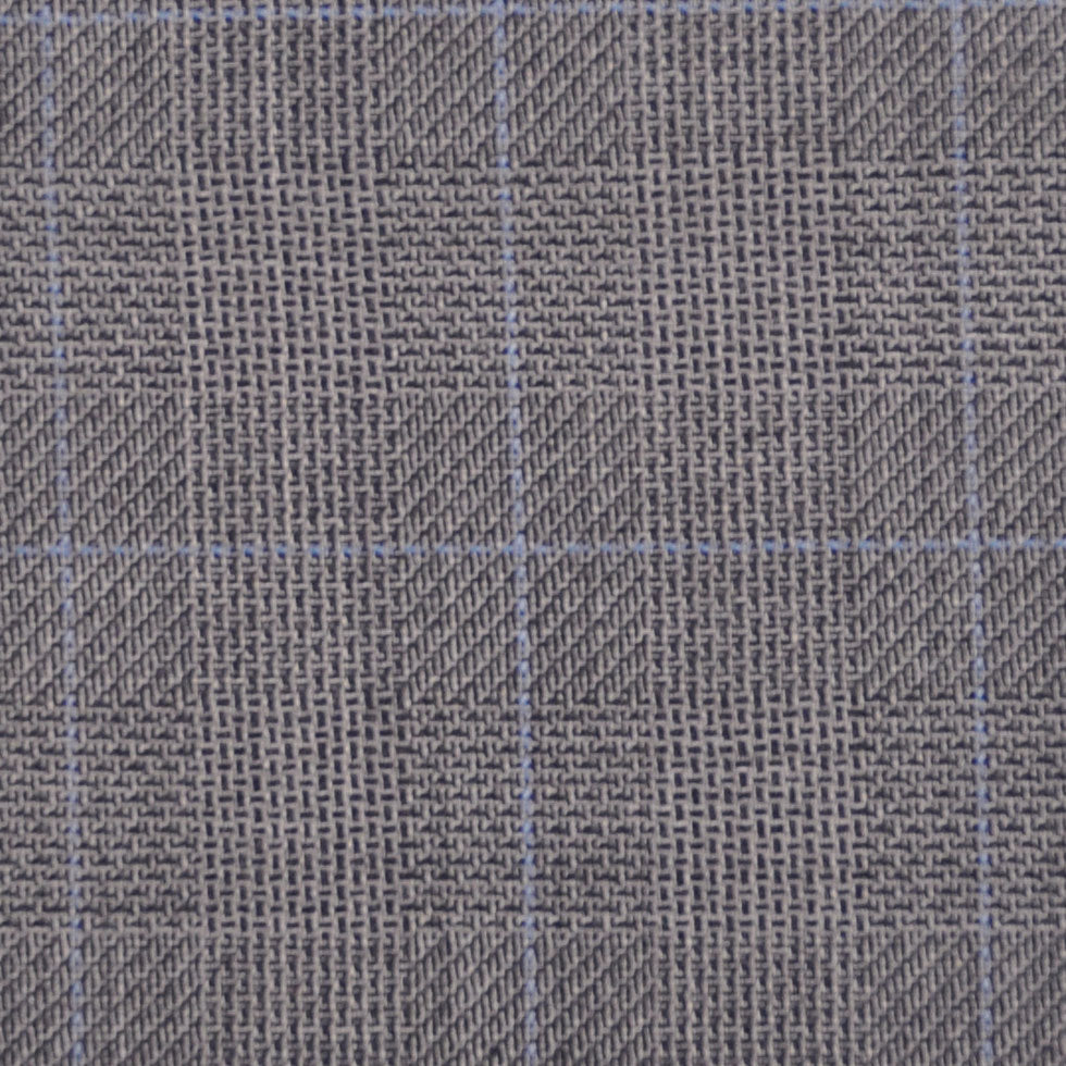 Gray/Chalk Blue Plaid Suiting Detail