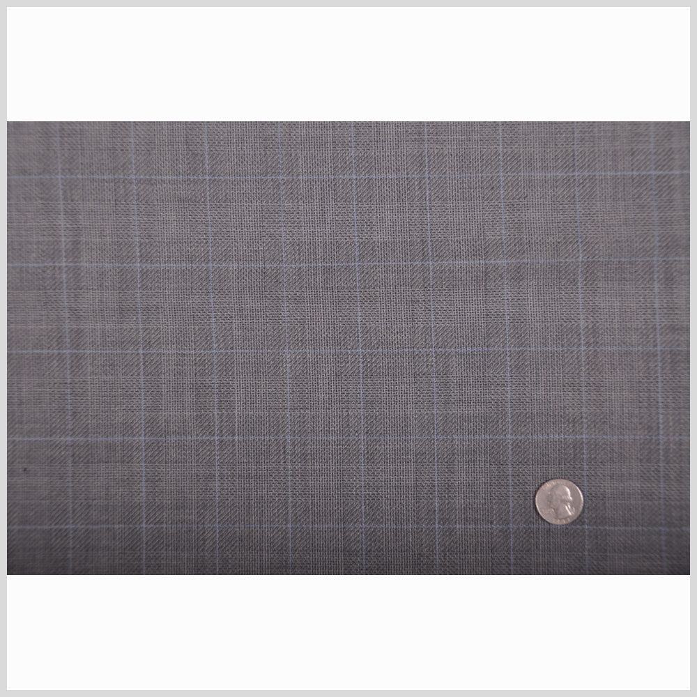 Gray/Chalk Blue Plaid Suiting Full